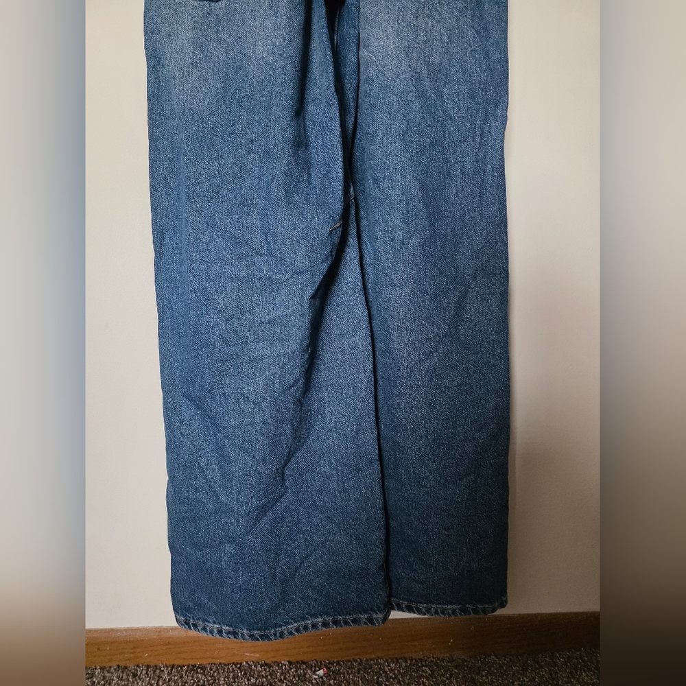 FREE PEOPLE EDISON WIDE LEG COVERALL OVERALL BLUE JEANS SIZE XS‎ - Picture 11 of 11